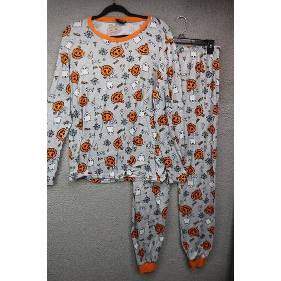 PJs & Pumpkins 2 Piece Pajama Set-Size L-Spooky-Ghosts-Jack O Lantern - Picture 1 of 11